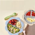 thumbnail image 3 of Divided Toddler Plate, Suction Anti-slip, 1 Pack Blue, Food Grade Stainless Steel for Baby Kids Complementary Food, 3 of 4