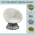 thumbnail image 5 of Round Saucer Chair Cover Velvet, Stretch Moon Chair Slipcovers 1 Piece Soft Moon Chair Cover with Elastic Bottom Saucer Chair Slipcover for Dogs Cats -Ivory-Medium, 5 of 8