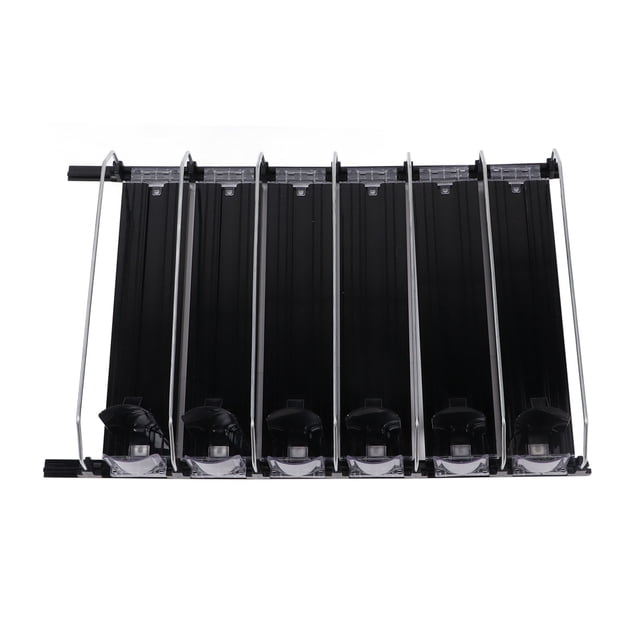 Distributeur de Canette de Boisson de Réfrigérateur, 6 Rangées de Largeur Réglable avec Distributeur Automatique de Canette de Bière de Réfrigérateur de Glissement pour la Cuisine de Garde-Manger de Réfrigérateur