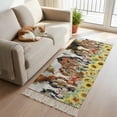 thumbnail image 2 of Area Rug with Tassels 2' x 5', Farm Cattle Yellow Sunflower Kitchen Runner Rug for Hallway Bedroom Throw Rugs, Retro Farmhouse Barn Soft Door Mat for Bathroom Entrance Living Room, 2 of 9