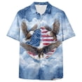thumbnail image 6 of UngA America 250 Shirt, Men's American Flag Button Down Shirt Casual Eagle Hawaiian Shirts Patriotic Short Sleeve T Shirts for Man (Light Blue,S), 6 of 6