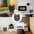thumbnail image 5 of 4 inches Twin Bell Alarm Clock for Heavy Sleepers,Loud Alarm Clock with Backlight for Bedroom,Battery Operated, Stereoscopic Dial（Black）, 5 of 7