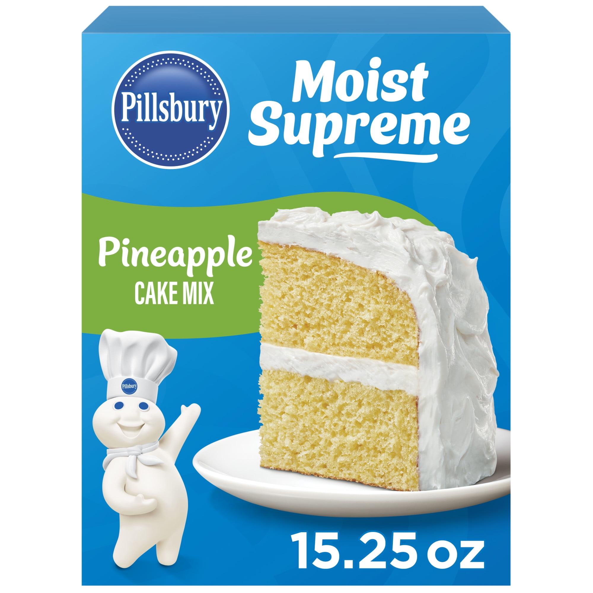 (12 pack) Pillsbury Moist Supreme Pineapple Cake Mix, 15.25 oz Box