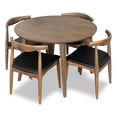 thumbnail image 1 of Ezra Modern Solid Wood Walnut Dining Room & Kitchen Table and Chair Set of 4, 1 of 5