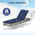 thumbnail image 3 of Costway 2 PCS Patio Chaise Lounge Chair with 6-Level Adjustable Backrest Removable Cushion, 3 of 9