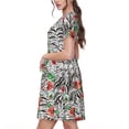 thumbnail image 2 of Logiee Roses Mixed Zebra 1 Print Womens Summer Dress,Casual Short Sleeve Sundresses,Beach A-line Shift Dress with Pockets, 2 of 6