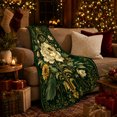 thumbnail image 3 of Botanical Bee Cream Flower, Cozy Botanical Garden Scene, Warm Flannel Blanket for Sunroom and Reading Nook, Garden Lovers Thanksgiving Gift, Botanical Home Decor, 3 of 9