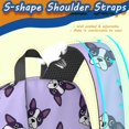 thumbnail image 5 of Boston Terrier Purple Pattern 17" School Backpacks for Teens,Waterproof Oxford Fabric,S-Shape Padded Straps for School,Travel,Hiking,Camping, 5 of 6