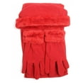 thumbnail image 2 of Women's Red Solid Fleece 3-Piece gloves scarf Hat Winter Set, 2 Pack, 2 of 5