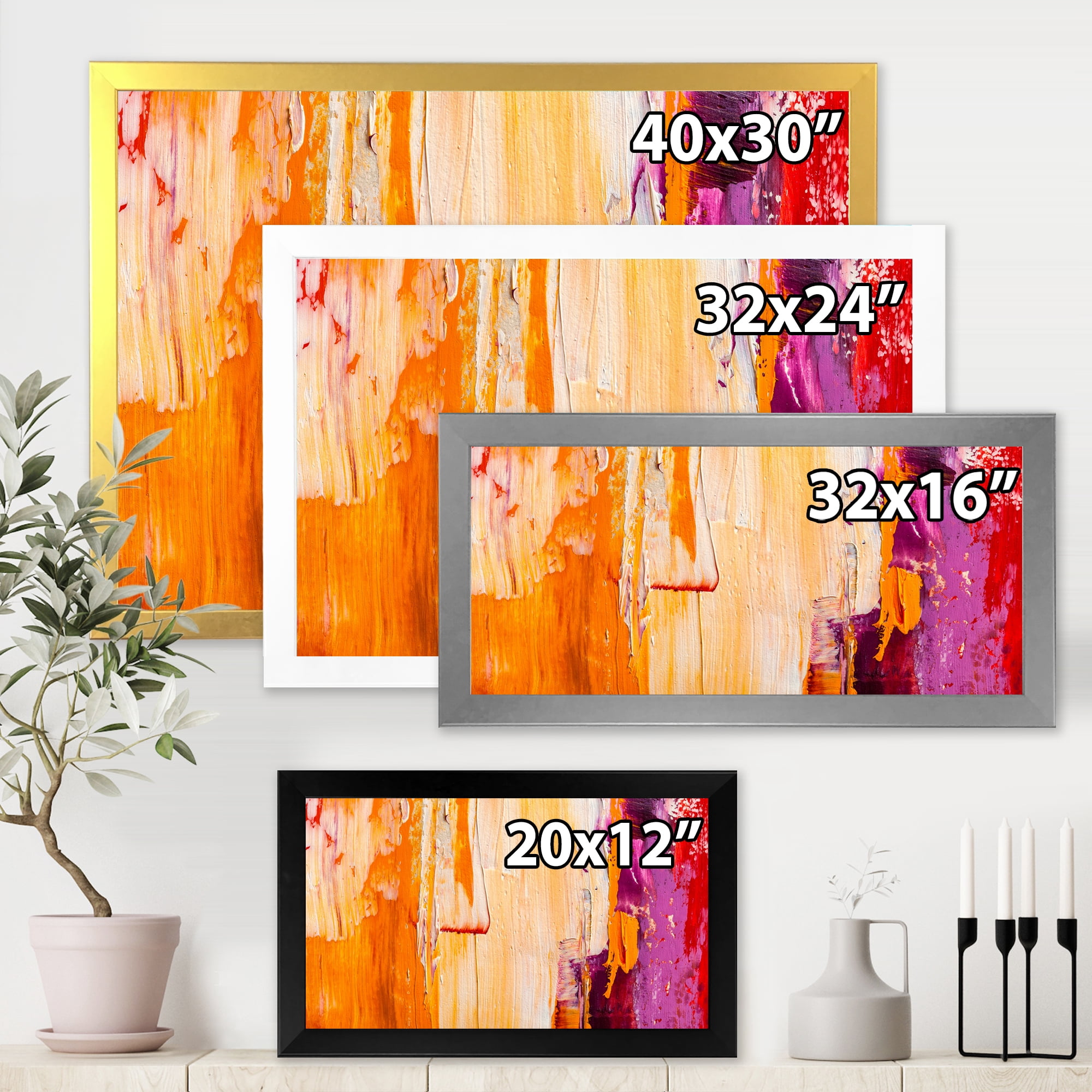 Designart 'Grunge Brown Abstract' Modern Framed Art Print