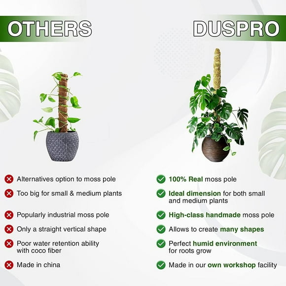 Bendable Plant Stakes,Real Moss Pole for Moss Stick Moss Pole Unrivaled Performance