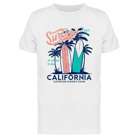 California Beach Surfboards T-Shirt Men -Image by Shutterstock, Male x-Large