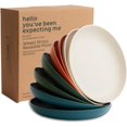 thumbnail image 1 of Deep Dinner Plates Set of 8 - Wheat Straw Plates, Alternative for Plastic Plates, Microwavable, Dishwasher Safe, Unbreakable Dinnerware, Reusable Dinner Plates (Urban 9"), 1 of 8