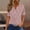 Pink, variant on Womens Fashion Print Tops Short Sleeve Henley V Neck Shirts Casual Hollowed Out Tees Summer Loungewear Clothings