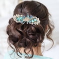thumbnail image 6 of 4 Pack Luxury Glitter Sparkly Jeweled Gems Korean Decorative Crystal Rhinestone Flower Strong Metal French Barrettes Snap Alligator Hair Clips Headpieces Accessories for Women Girls, 6 of 7
