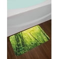 thumbnail image 2 of Green Bath Mat, Tropical Amazon Wildlife Nature Forest with Branches and Tree Art, Non-Slip Plush Mat Bathroom Kitchen Laundry Room Decor, 29.5 X 17.5 Inches, Pale Green and Forest Green, Ambesonne, 2 of 2