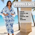 thumbnail image 7 of Xoenoiee Blue Rooster Chicken Peony Flower Pattern Kaftan Dresses for Women Plus Size Summer Bathing Suit Cover up V Neck Batwing Dress Loose fit Moroccan Caftan Mumu Dresses, 7 of 7