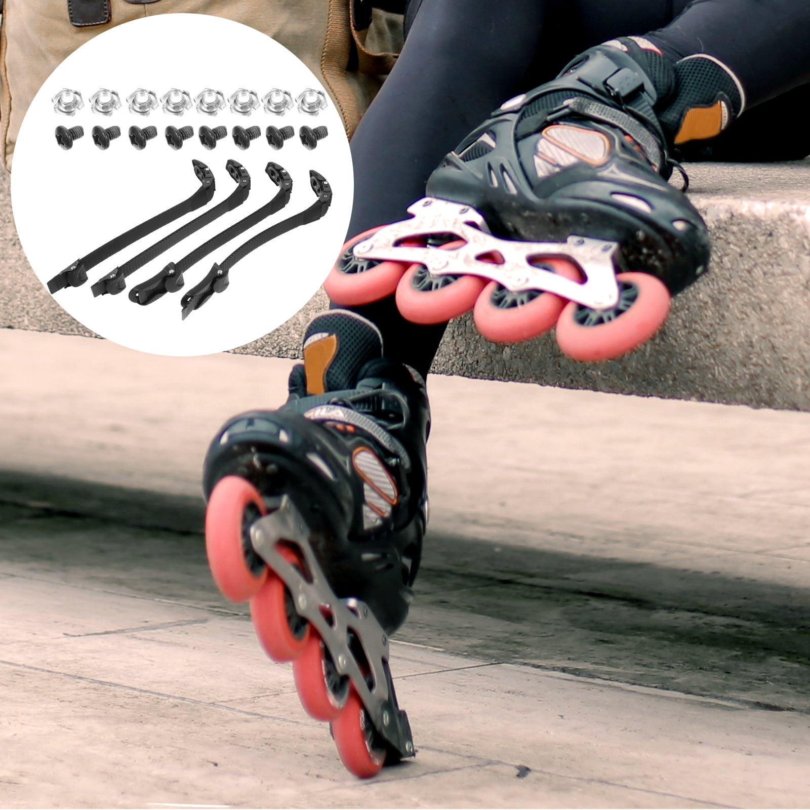 WRITWAA 2-Pack Roller Skate Buckle Straps Assorted Colors for Skate Shoes and Easy Adjustment
