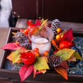 thumbnail image 4 of RBCKVXZ 12" Christmas Candle Rings Wreaths Berries & Pinecone Candle Rings Artificial Norfolk Pine Candle Holder for Winter Home Kitchen Table Centerpiece, 4 of 7