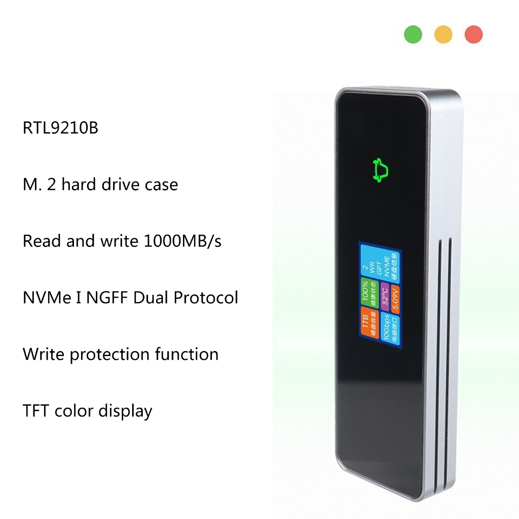 Zeiwohndc Metal SSD NVMe RGB Cover NVME NGFF 10Gbps External Hard Drive Case
