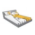 thumbnail image 3 of Cartoon Bedding Set with Sheet & Covers, Cats and Dogs Human Best Friends Forever Kids Nursery Room Art Print, Printed Bedroom Decor 2 Shams, 4 Sizes, Black White and Apricot, by Ambesonne, 3 of 3