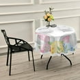 thumbnail image 7 of SKYSONIC Easter Bunny Ears Round Tablecloth 60inch Indoor Wrinkle Free, with Colorful Eggs Circular Lace Table Cover Washable for Kitchen Party BBQ Dining Decor, 7 of 7