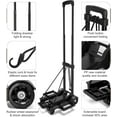 thumbnail image 2 of Tiagowell, Black, 70 lbs Max Weight, Iron Alloy and PP Plastic, 35 x 32 cm Folding Hand Truck Dolly, 2 of 6