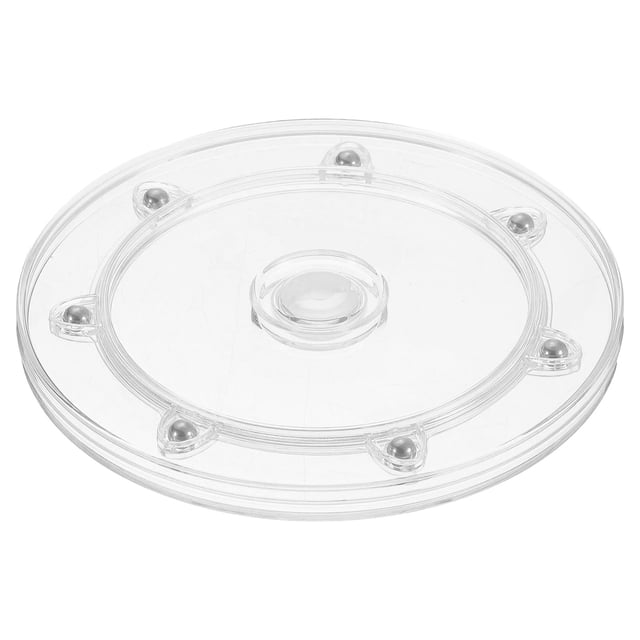 Plato giratorio Lazy Susan de acrílico Uxcell, organizador transparente de 6 pulgadas, bandeja giratoria de 360 grados para estante de especias, mesa, decoración de pasteles, despensa de cocina, baños