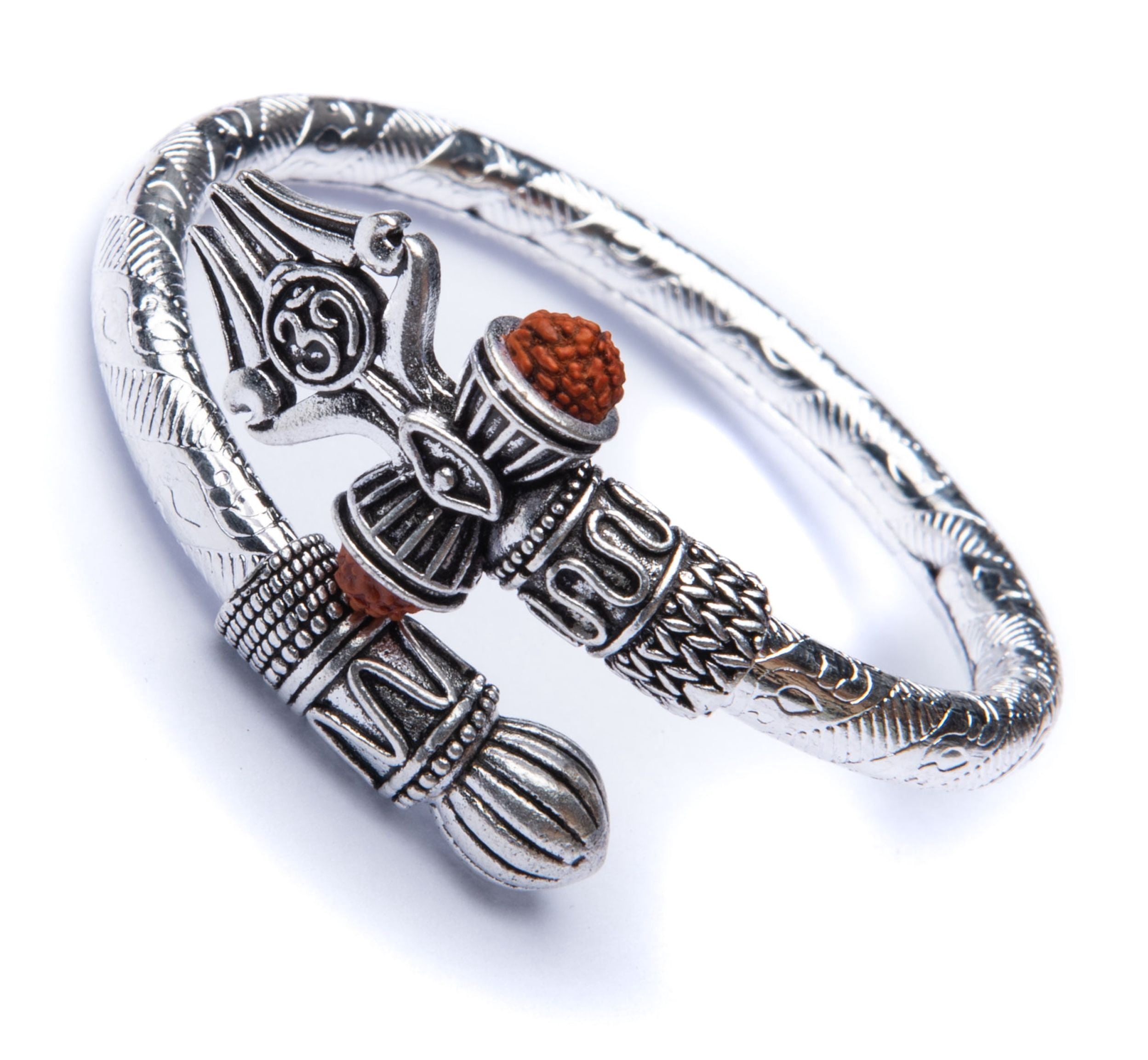 Wonder Care Shiv Bracelet Cuff Kada for men| Lord Shiva Bahubali Brass Bracelet for men| Religious Brass Shiv Kada | Free size Bracelet for Mahashivratri | Mahadev Bracelet