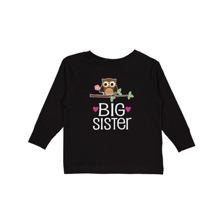 

Inktastic Big Sister Owl Reveal Gift Toddler Toddler Girl Long Sleeve T-Shirt