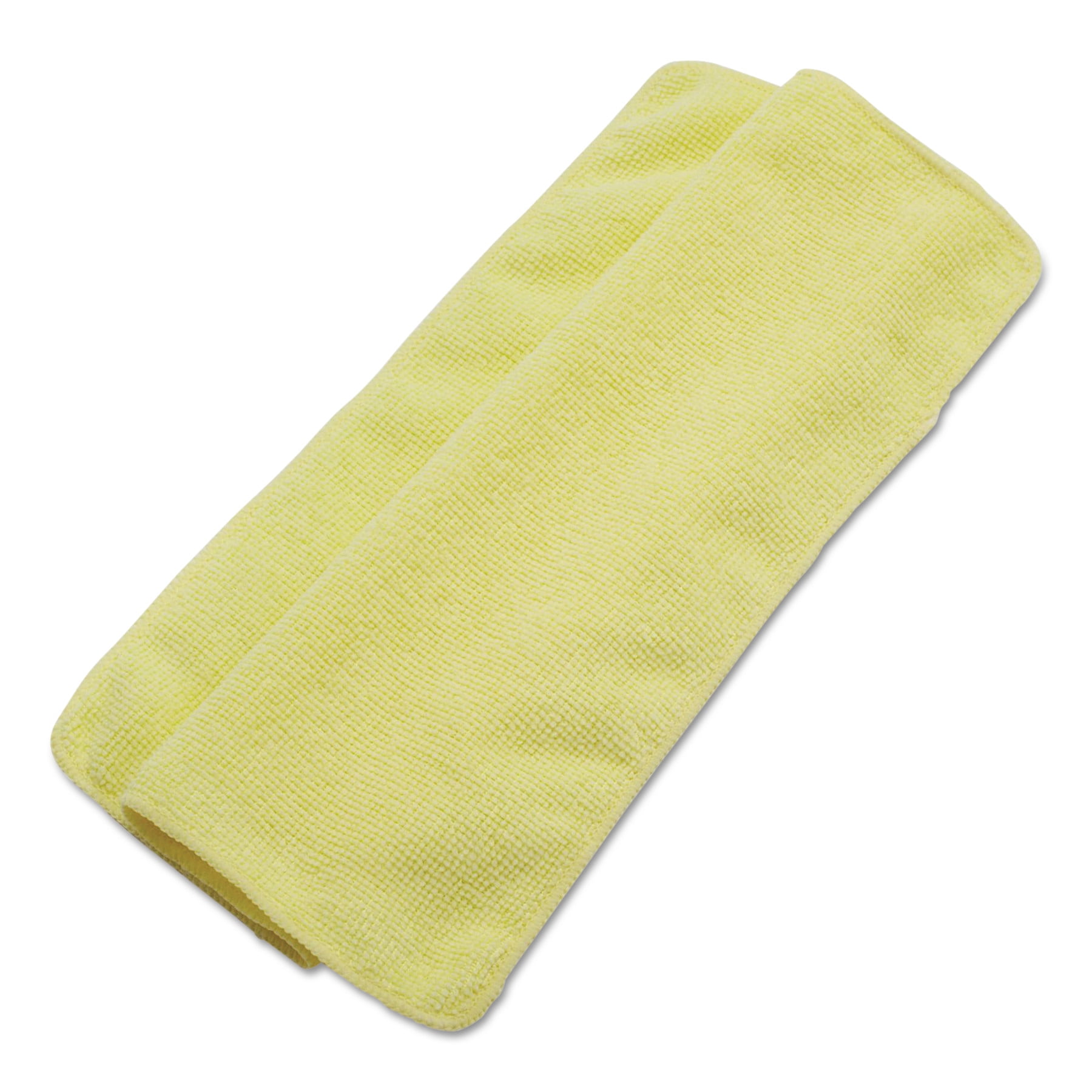 Boardwalk Lightweight Microfiber Cleaning Cloths, Yellow, 16 x 16, 24