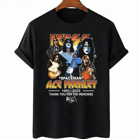 Acce FrehHley Rock Star Vintage Graphic T-Shirt, KISsz Rock Band Unisex Cotton Tee, Ver 1