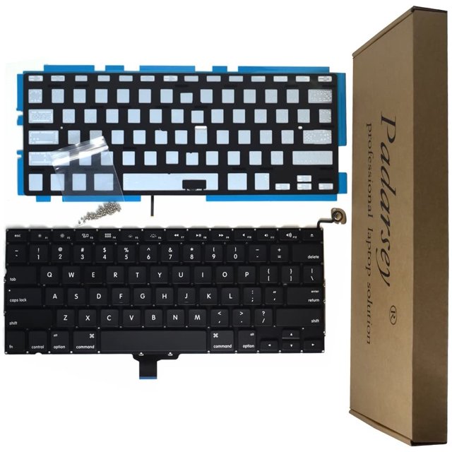 Backlight Backlit Keyboard with 80 pce screws For Macbook Pro Unibody 13.3" A1278 2008-2015 Year W/screws US