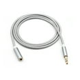 thumbnail image 2 of 3.5mm Male to Female Nylon Braided Grey Auxiliary Stereo Audio Cable, 2 of 5