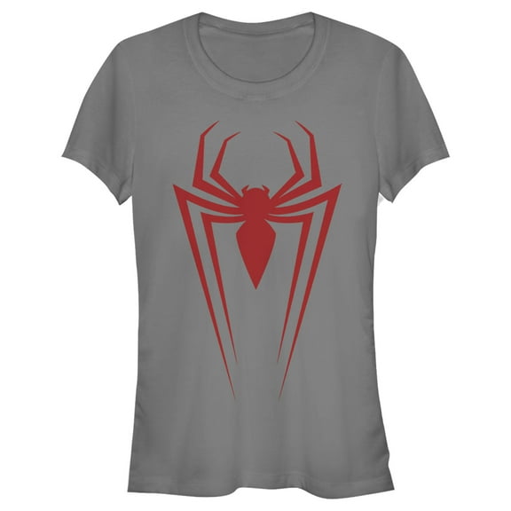 Junior's Marvel Spider-Man Icon Badge Graphic Tee Charcoal Large