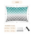 thumbnail image 6 of Sun Shade Sail 6.5x10Ft Cyan Turquoise Gray Gradient Retro Morocco Pattern Uv Block Sunshade Canopy Outdoor Shade Cover Rectangle Shade Cloth For Patio Garden Yard Deck Pergola, 6 of 6