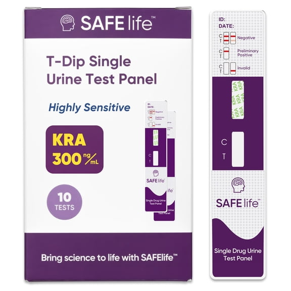 Kratom Dip Card Test Kit | Urine Screening for Mitragynine, 300 ng/mL Cutoff [ 10 Pack]