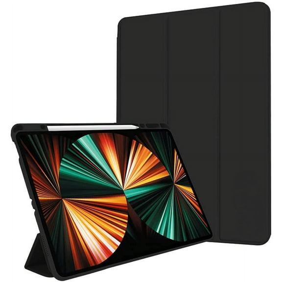 iPad Pro 11" 2021 Smart Cover Pen Holder Case Black Waterproof Apple Pencil Charge Auto On Off