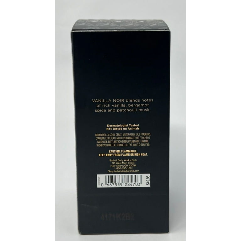 Bath Body Works Vanilla Noir Men's Body Spray Warm Vanilla