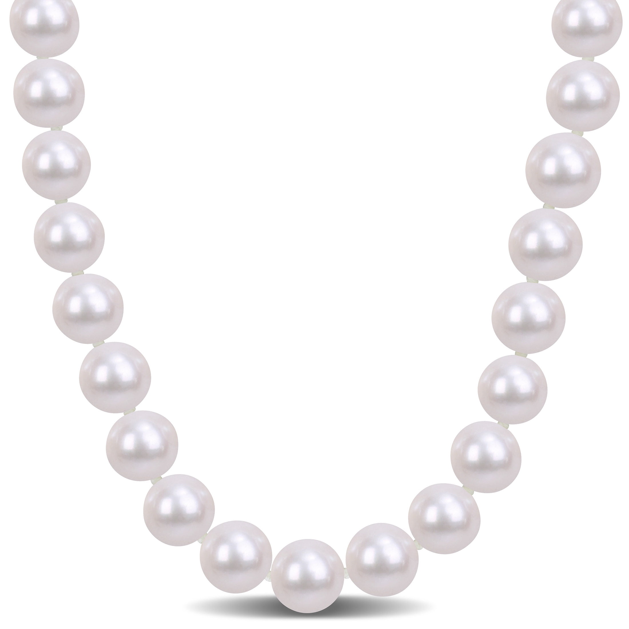 JYX Pearl South Seashell Pearl Necklace 12mm Sky Blue Big Round Beads For Women Jewelry Gift 18''