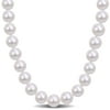 Everly Women's 9-10mm Round Cultured Freshwater Pearl in Sterling Silver Pearl Necklace with Ball Clasp - 18 in.