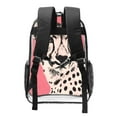thumbnail image 2 of Honeii Pink Cheetah Art Print Clear Backpack Heavy Duty Transparent Bag 17" See Through BookBag for Women Men Adults Work Festival Sports Travel, 2 of 7