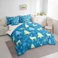thumbnail image 3 of Manfei Blue Green Xmas Tree Bedding Comforter Set 7 Pieces for Teen, Cartoon Reindeer Animal Full Bedding Set, Merry Christmas Reversible Fitted Sheet Flat Sheet, Ultra Soft Home Decor, 3 of 7