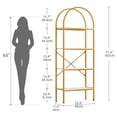 thumbnail image 7 of Dextrus 4 Tier Arched Bookshelf and Bookcase, Gold Modern Open Book Shelf, Mental Frame Storage Display Rack Shelves Organizer for Bedroom Living Room Office White& Gold, 7 of 7
