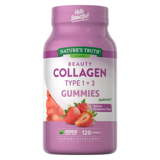 Nature's Truth Collagen Type 1 + 3 Gummies, Natural Strawberry Flavor (120 ct.)