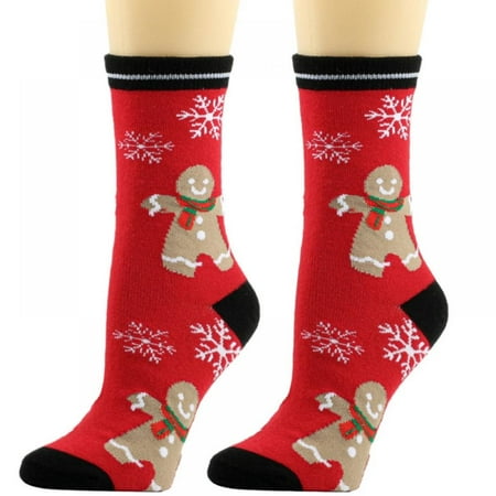 

Christmas Socks for Men Women Fun Cute Socks with Santas Reindeer Gingerbread Candy Canes Pattern Xmas Novelty Socks(1 Pack)