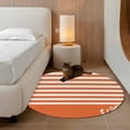 thumbnail image 3 of Orange Anchor Round Rug 3ft Washable Circle Entryway Rugs Non Slip Modern Nautical White Geometric Stripes Area Rug Indoor Floor Carpet for Bedroom Kitchen Living Room Home Office Dining Room Nursery, 3 of 8