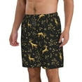 thumbnail image 2 of KLL Christmas Gold Deers1 Men's Casual Summer Beach Shorts Hawaiian Shorts with Pockets-Large, 2 of 5