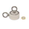 thumbnail image 2 of N42 Neodymium Pot Magnet with 2x M8 Eyebolts - 60mm dia x 22mm - 264.6lbs Pull (Pack of 1), 2 of 4