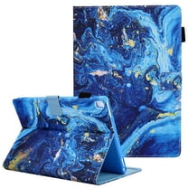 Allytech Case Cover for Apple iPad 9.7 6th 5th Gen 2018/2017/ iPad Air 9.7 1st 11nd Gen, PU Leather Folio Flip Stand Shockproof Auto Sleep Wake Inner TPU Back Cover with Pencil Holder, Blue Marble